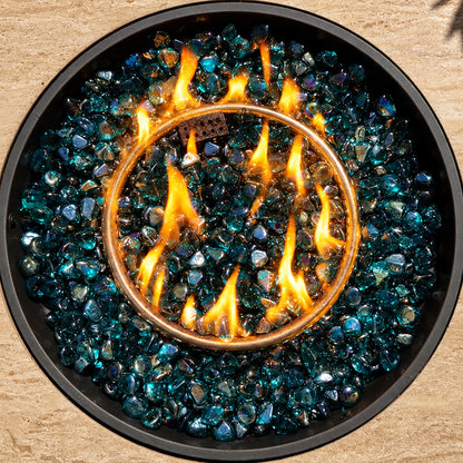 Aqua Reflective Fire Glass Diamonds