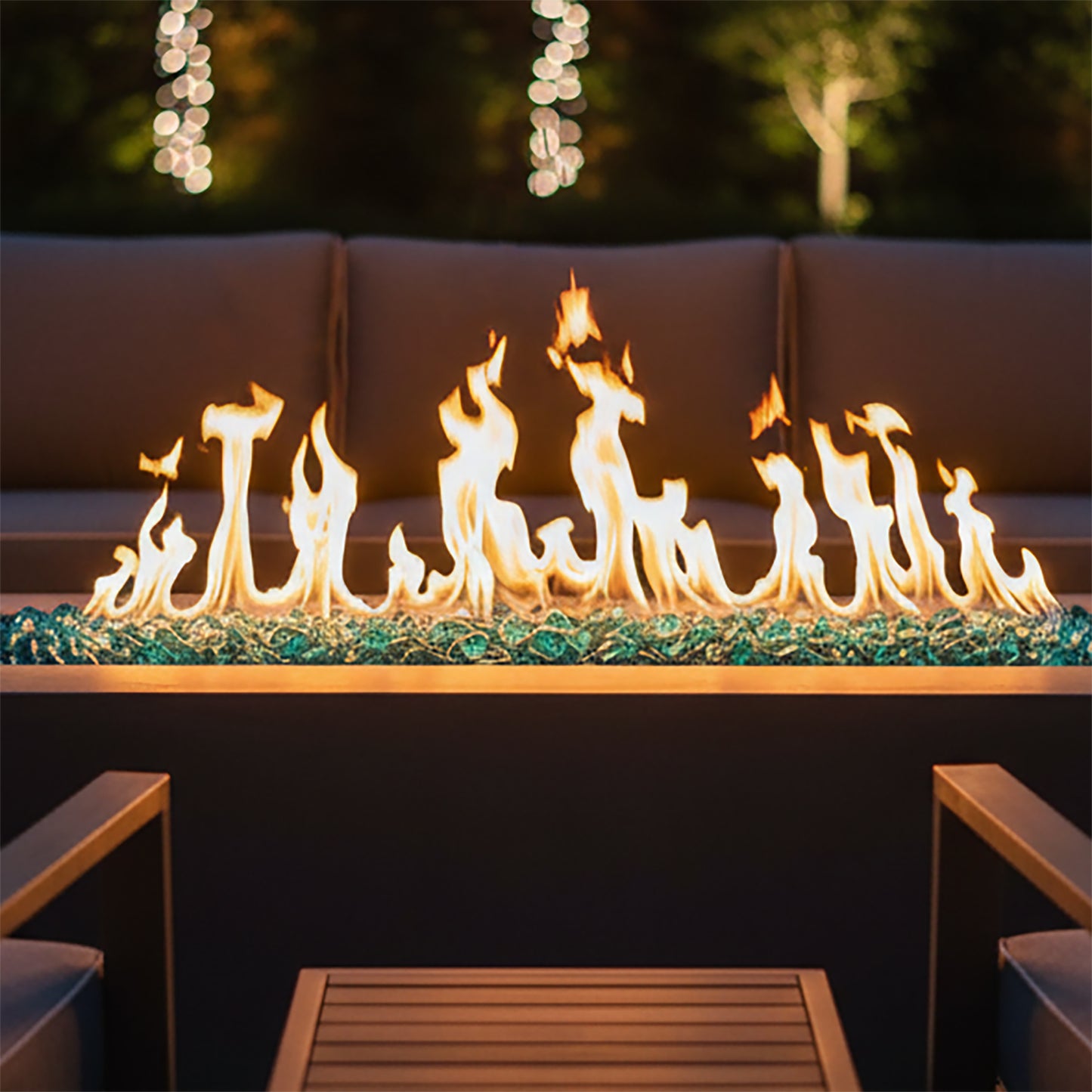 Aqua Reflective Fire Glass Diamonds