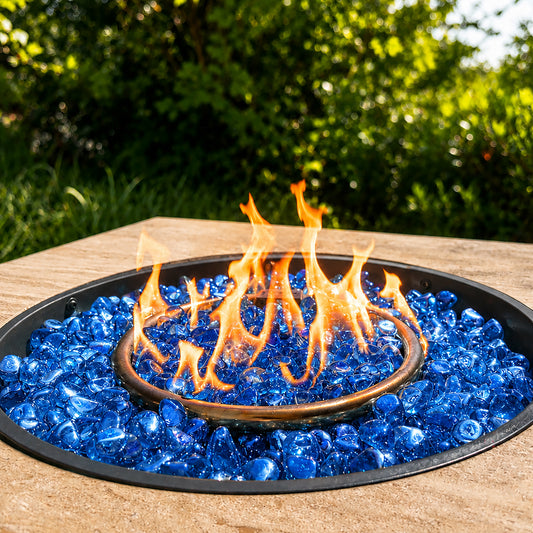 Sapphire Blue Reflective Fire Glass Diamonds