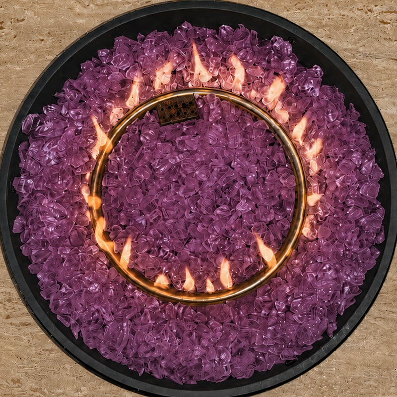 Purple Non-Reflective Tempered Fire Glass