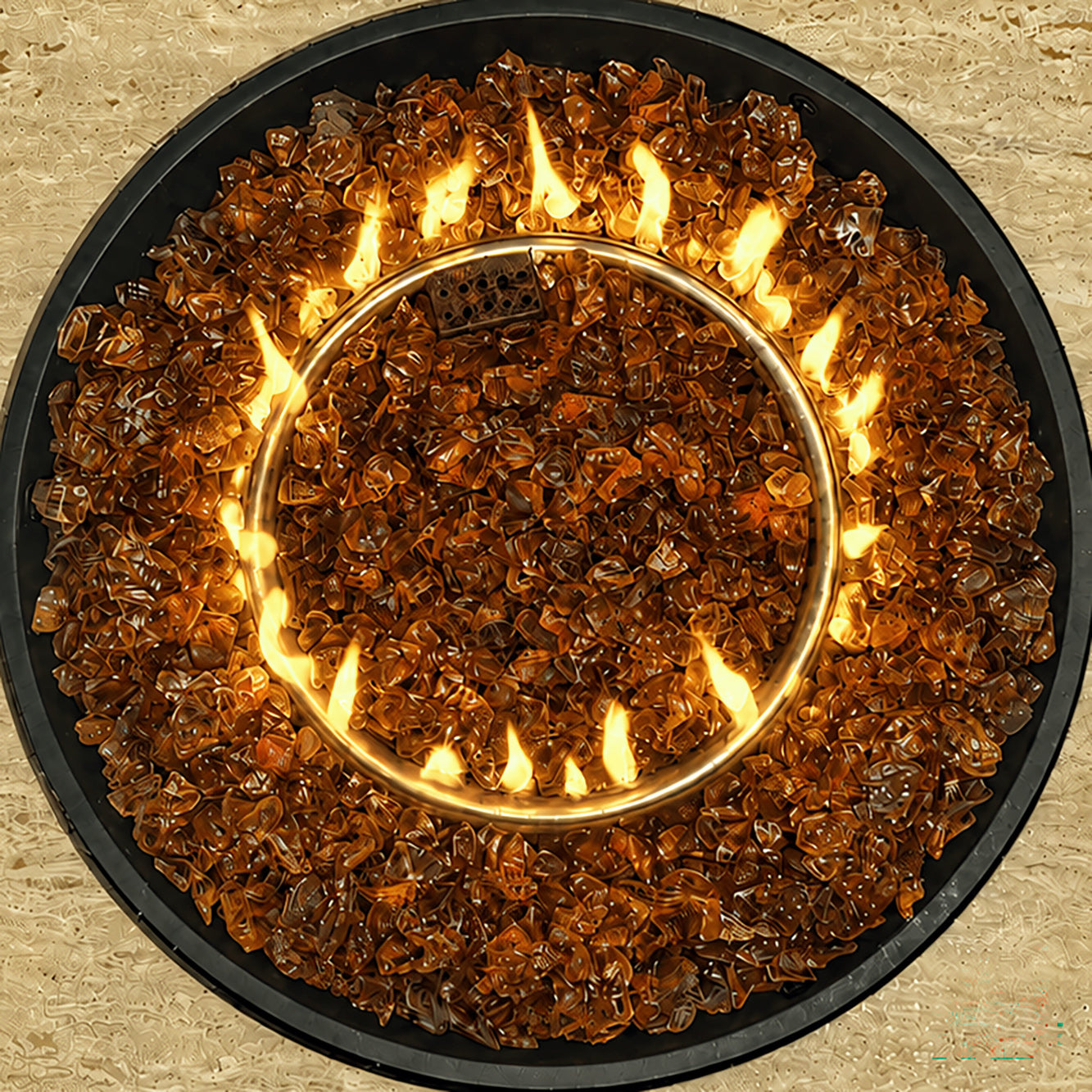 Light Amber Non-Reflective Tempered Fire Glass