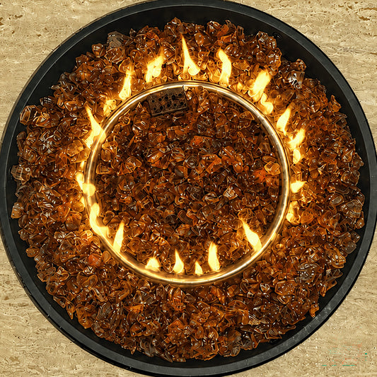 Light Amber Non-Reflective Tempered Fire Glass