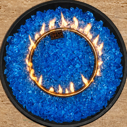 Light Blue Non-Reflective Tempered Fire Glass