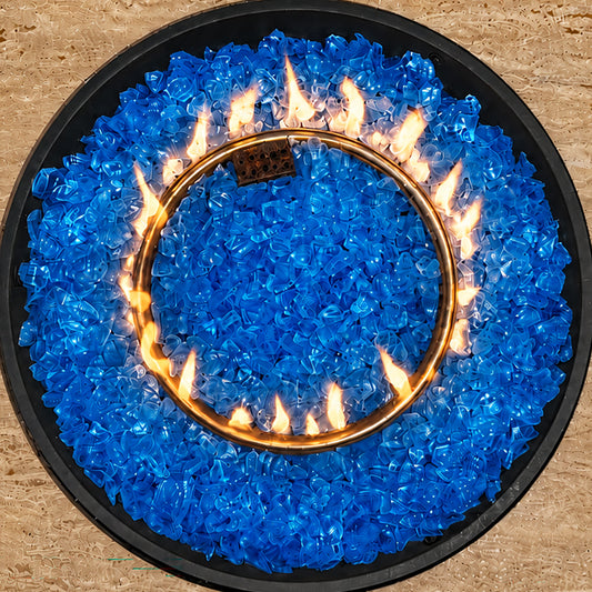 Light Blue Non-Reflective Tempered Fire Glass