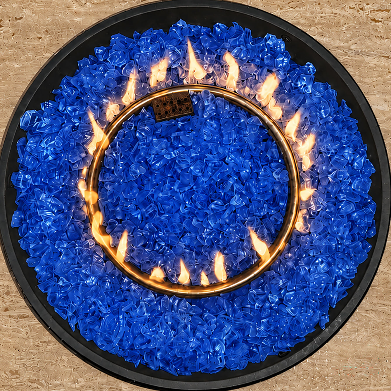 Sky Blue Non-Reflective Tempered Fire Glass