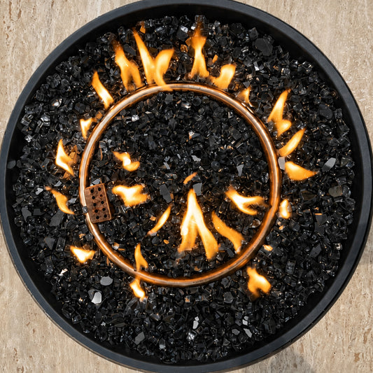 Black Reflective Tempered Fire Glass