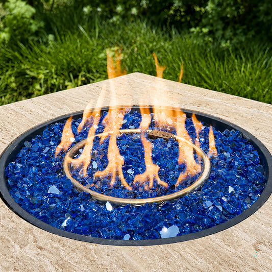 Cobalt Blue Reflective Tempered Fire Glass