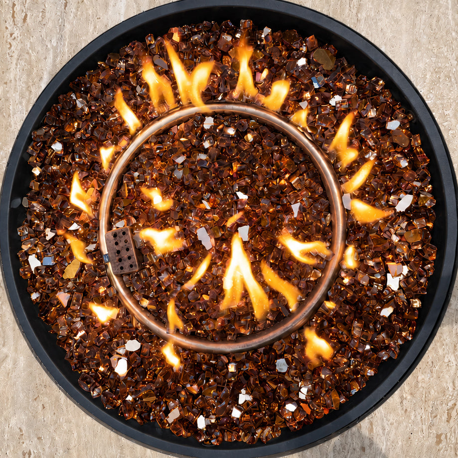 Copper Reflective Tempered Fire Glass