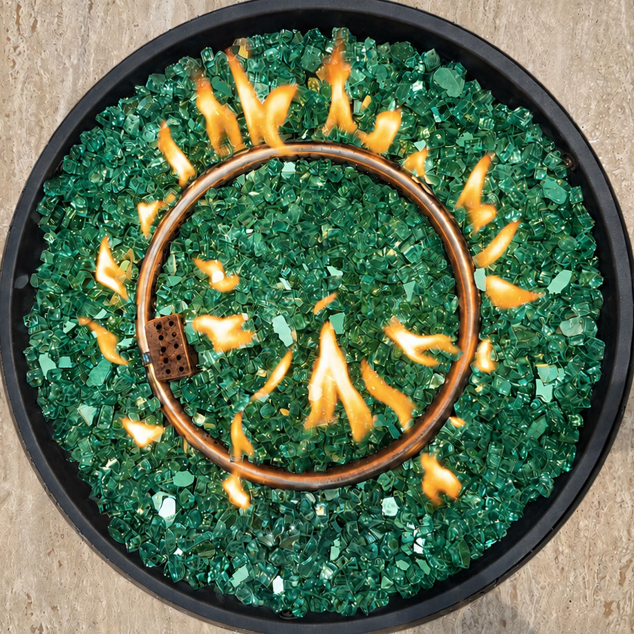 Green Reflective Tempered Fire Glass