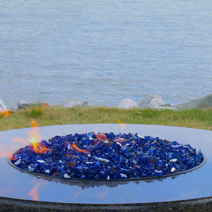 Cobalt Blue Reflective Tempered Fire Glass