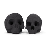 Ceramic Fire Skull - Black - Medium