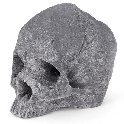 Ceramic Fire Skull - Grey - Medium