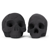 Ceramic Fire Skull - Black - Large