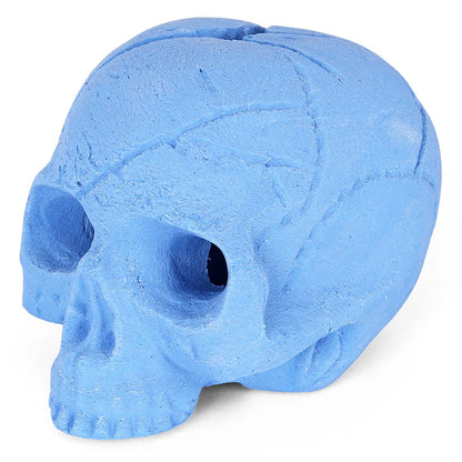 Ceramic Fire Skull - Blue - Large