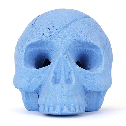 Ceramic Fire Skull - Blue - Large