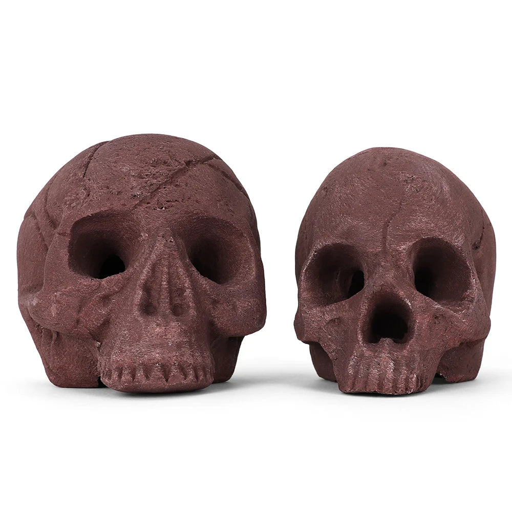 Ceramic Fire Skull - Rustic - Large