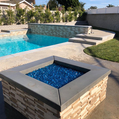 Light Blue Reflective Fire Glass Cubes