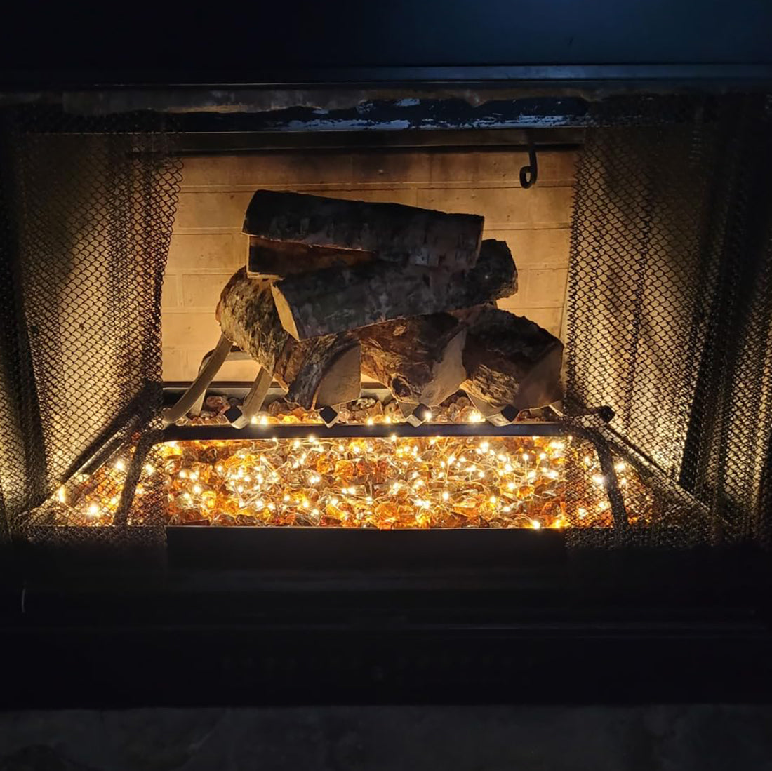 Light Amber Non-Reflective Tempered Fire Glass
