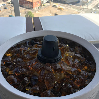 Light Amber Non-Reflective Tempered Fire Glass