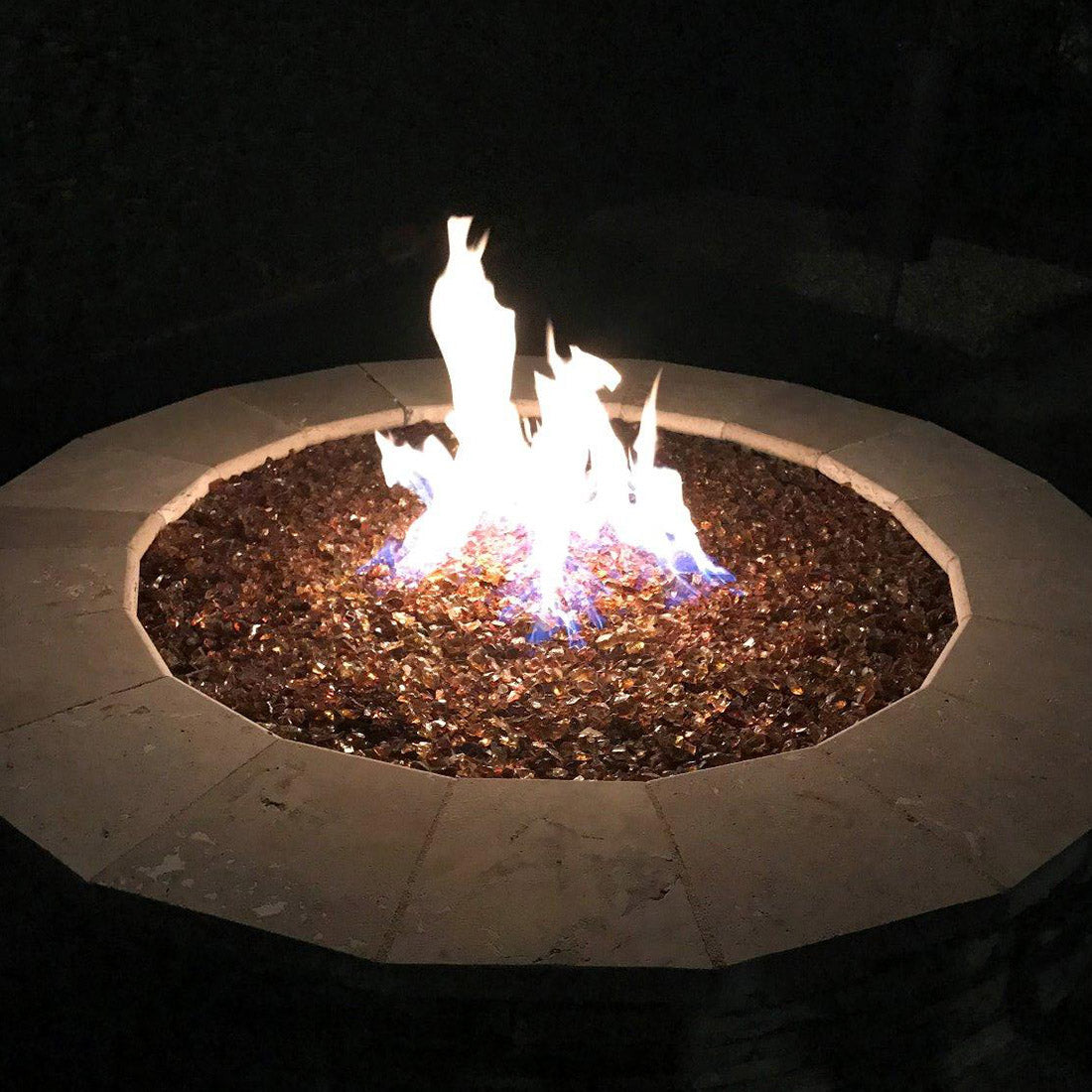 Light Amber Non-Reflective Tempered Fire Glass