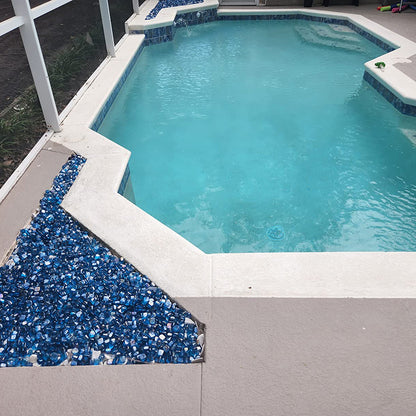 Light Blue Reflective Fire Glass Cubes