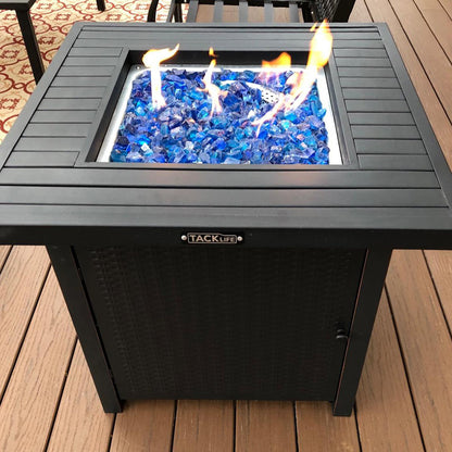 Light Blue Non-Reflective Tempered Fire Glass