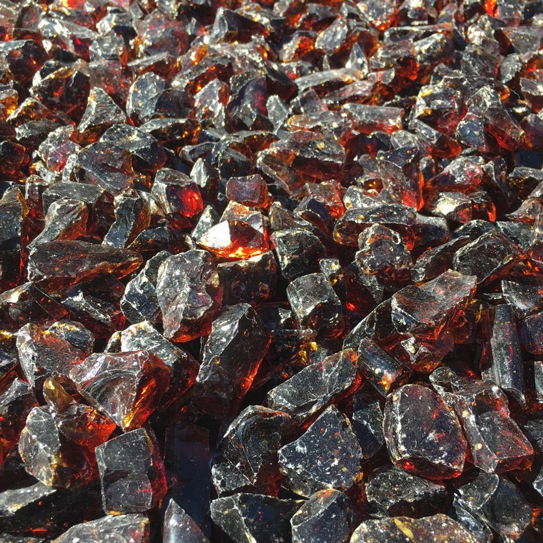 Amber Non-Reflective Tempered Fire Glass