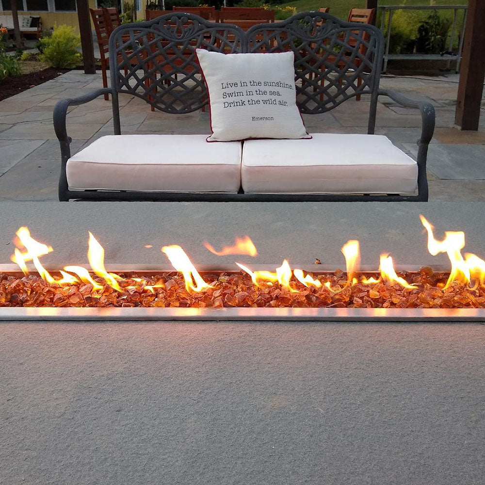 Light Amber Non-Reflective Tempered Fire Glass