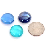 Blue Reflective Fire Glass Bead Blend - Aqua Blue, Dark Blue, Light Blue