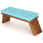 Teak Meditation Bench - Sky Blue