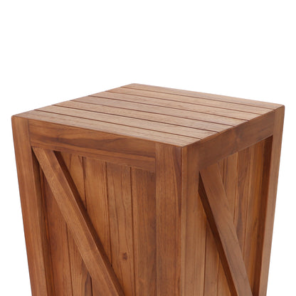 Teak Garden Stool - Z-Brace