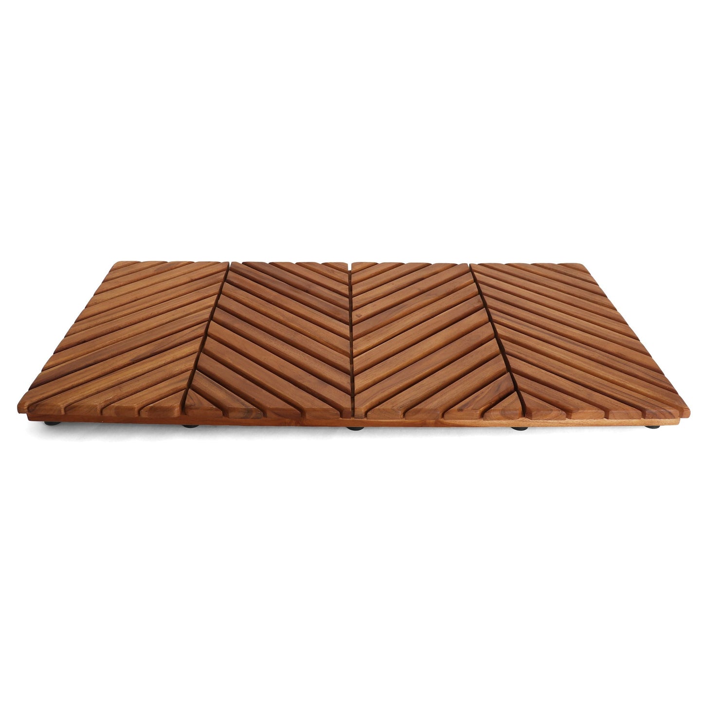 Teak Shower Mat - Chevron