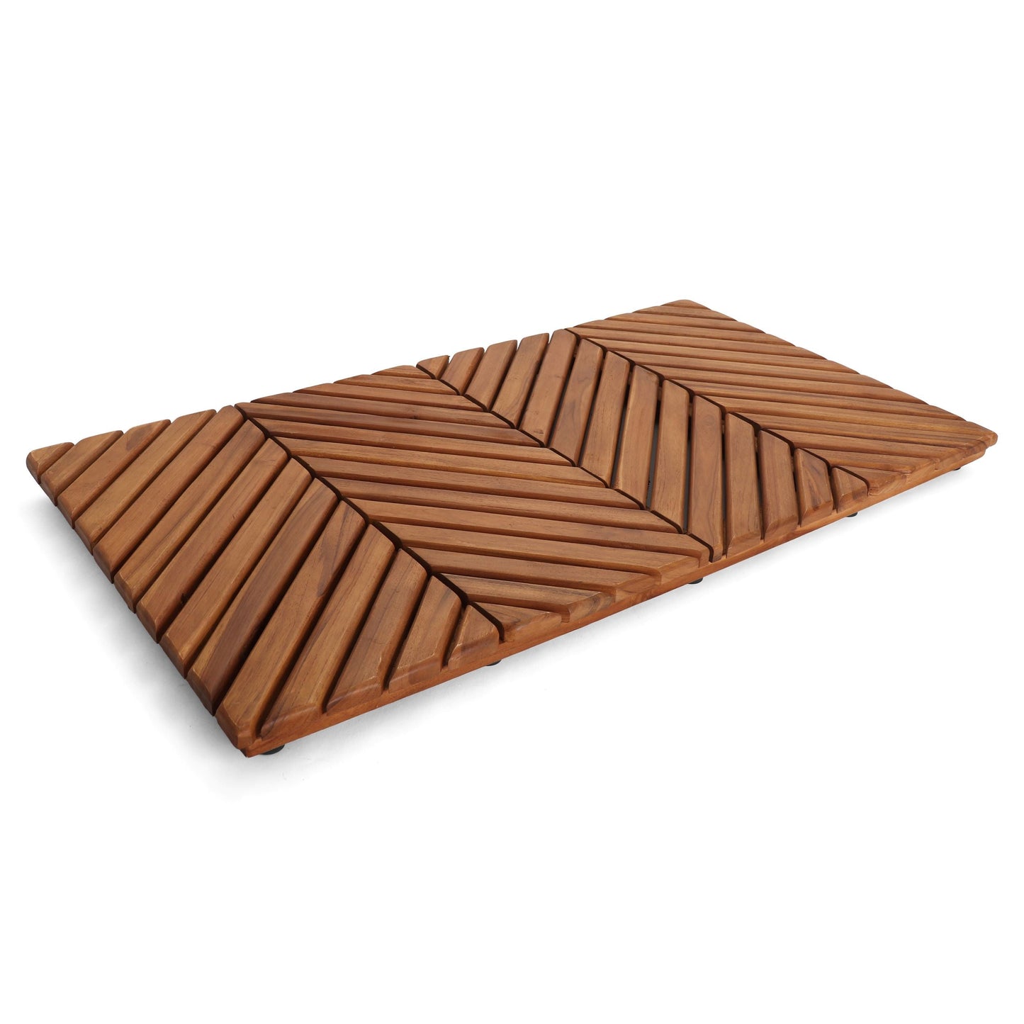 Teak Shower Mat - Chevron