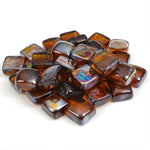 Amber Reflective Fire Glass Cubes