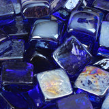 Dark Blue Reflective Fire Glass Cubes