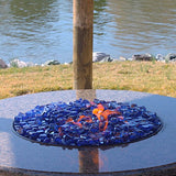 Light Blue Reflective Fire Glass Cubes