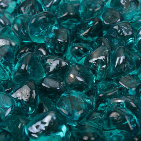 Aqua Reflective Fire Glass Diamonds