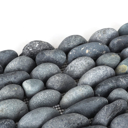 Stacked Black Pebble Tile - 10 Pack