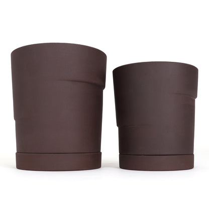 Outdoor Modern Planter Flower Pot - Slab / Deep Mocha