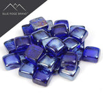 Dark Blue Reflective Fire Glass Cubes
