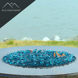 Aqua Blue Reflective Tempered Fire Glass Beads