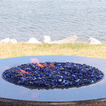 Dark Blue Reflective Fire Glass Beads