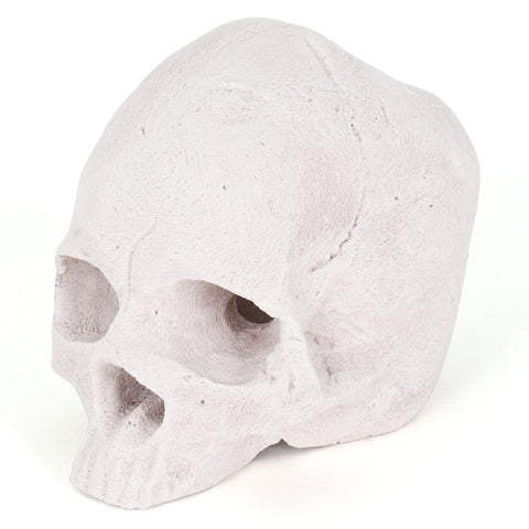 Ceramic Fire Skull - White - Medium