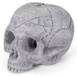 Ceramic Fire Skull - Grey - Large