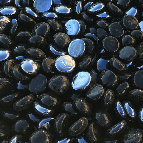 Black & Blue Reflective Fire Glass Beads