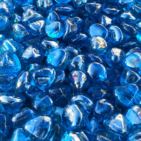 Sapphire Blue Reflective Fire Glass Diamonds
